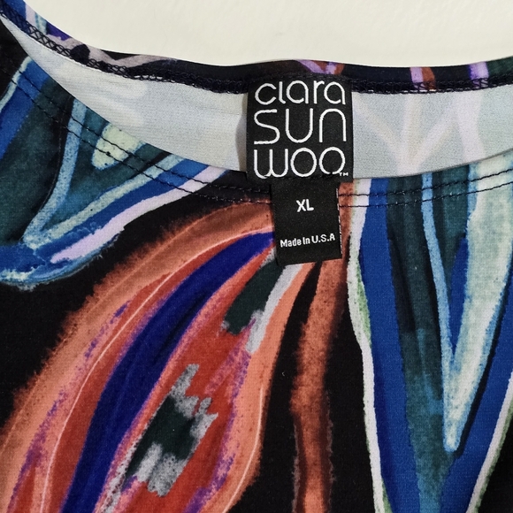 Clara Sunwoo Multicolored Petal Sketch Pull-Tie Cuff Blouson Top Size XL - Picture 6 of 8